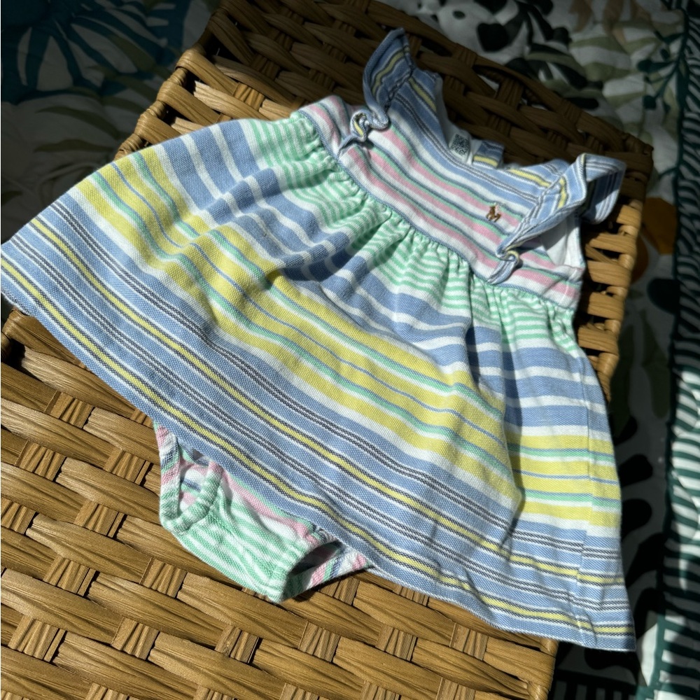 Ralph Lauren Striped Kids Dress with Bloomers